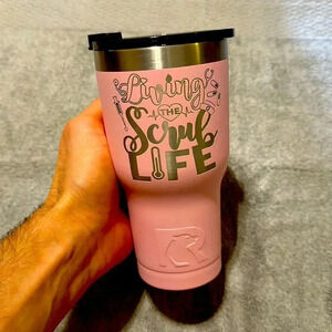 ARTIC 20oz pink NURSE’s tumbler cup w lid LIVING THE SCRUB LIFE stainless steel